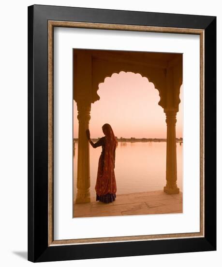 Woman Wearing Sari, Jaisalmer, Rajasthan, India-Doug Pearson-Framed Photographic Print