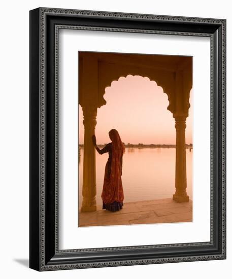 Woman Wearing Sari, Jaisalmer, Rajasthan, India-Doug Pearson-Framed Photographic Print