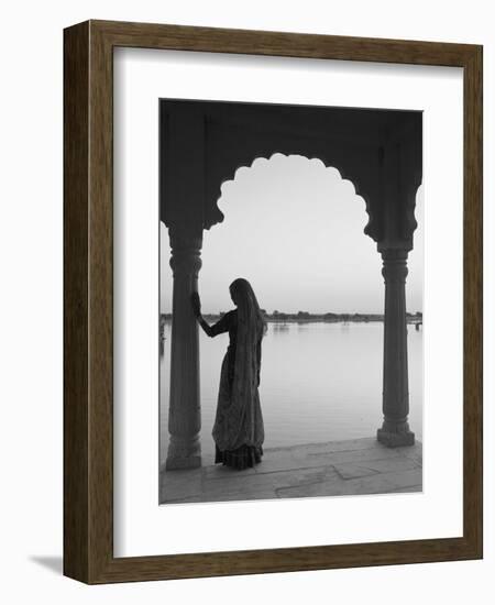 Woman Wearing Sari, Jaisalmer, Rajasthan, India-Doug Pearson-Framed Photographic Print