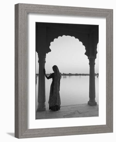 Woman Wearing Sari, Jaisalmer, Rajasthan, India-Doug Pearson-Framed Photographic Print