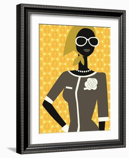 Woman Wearing Scarf and Sunglasses-null-Framed Giclee Print