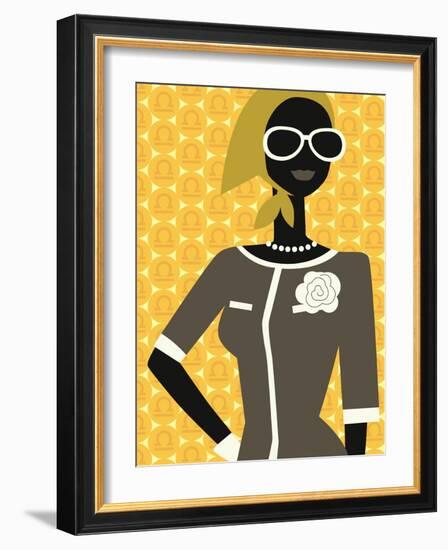 Woman Wearing Scarf and Sunglasses-null-Framed Giclee Print