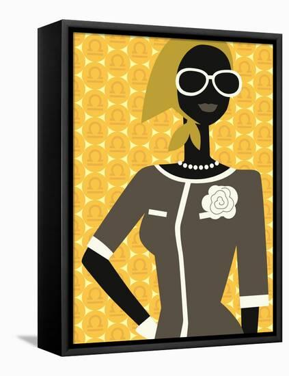 Woman Wearing Scarf and Sunglasses-null-Framed Premier Image Canvas