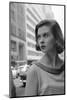 Woman Wearing Striped Shirt Modeling the Page Boy Hair Style on City Street, New York, NY, 1955-Nina Leen-Mounted Photographic Print