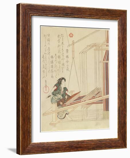 Woman Weaving, Early 19th Century-Yanagawa Shigenobu-Framed Giclee Print