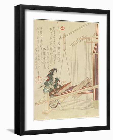 Woman Weaving, Early 19th Century-Yanagawa Shigenobu-Framed Giclee Print