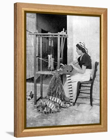 Woman Weaving with Straw on a Hand Loom, Fiesole, Near Florence, Italy, 1936-Donald Mcleish-Framed Premier Image Canvas