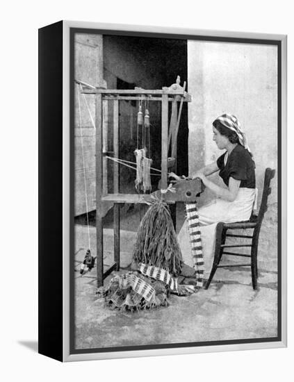 Woman Weaving with Straw on a Hand Loom, Fiesole, Near Florence, Italy, 1936-Donald Mcleish-Framed Premier Image Canvas