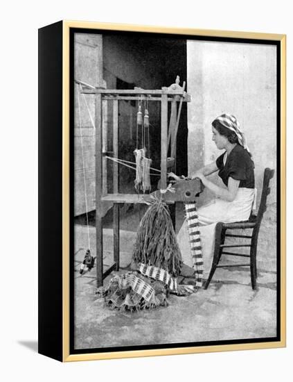 Woman Weaving with Straw on a Hand Loom, Fiesole, Near Florence, Italy, 1936-Donald Mcleish-Framed Premier Image Canvas