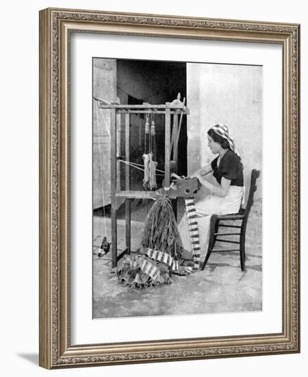 Woman Weaving with Straw on a Hand Loom, Fiesole, Near Florence, Italy, 1936-Donald Mcleish-Framed Giclee Print