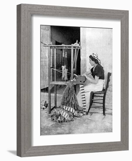 Woman Weaving with Straw on a Hand Loom, Fiesole, Near Florence, Italy, 1936-Donald Mcleish-Framed Giclee Print