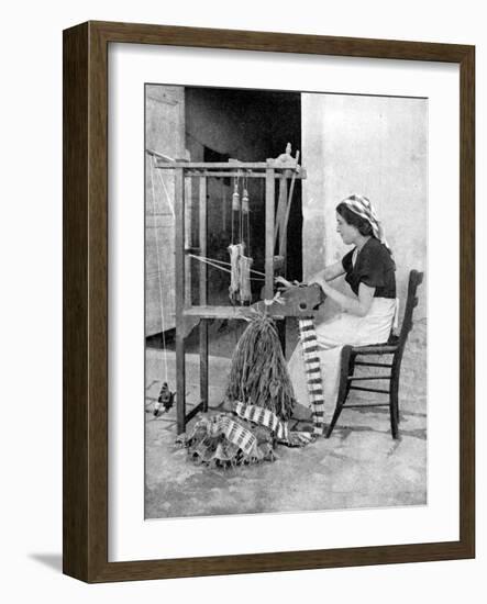 Woman Weaving with Straw on a Hand Loom, Fiesole, Near Florence, Italy, 1936-Donald Mcleish-Framed Giclee Print