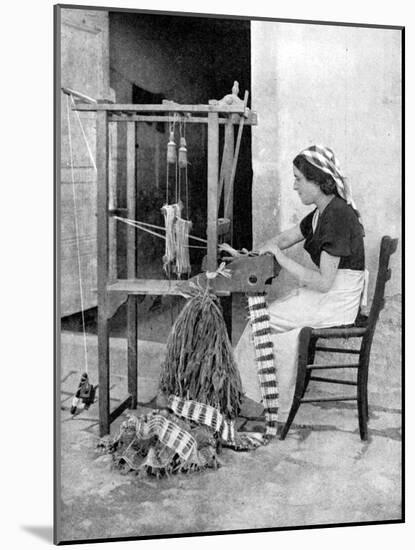 Woman Weaving with Straw on a Hand Loom, Fiesole, Near Florence, Italy, 1936-Donald Mcleish-Mounted Giclee Print