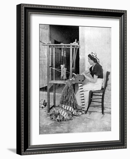 Woman Weaving with Straw on a Hand Loom, Fiesole, Near Florence, Italy, 1936-Donald Mcleish-Framed Giclee Print