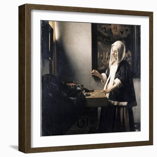 Woman Weighing Gold-Johannes Vermeer-Framed Giclee Print