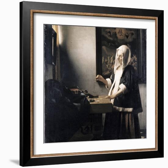 Woman Weighing Gold-Johannes Vermeer-Framed Giclee Print