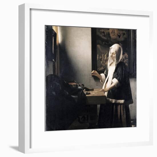 Woman Weighing Gold-Johannes Vermeer-Framed Giclee Print