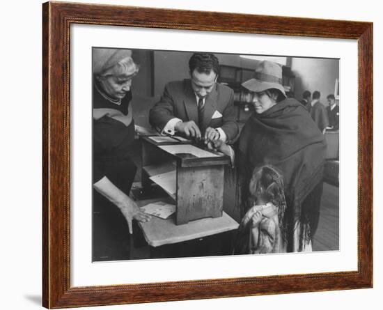 Woman Who Is Voting for the First Time-null-Framed Photographic Print