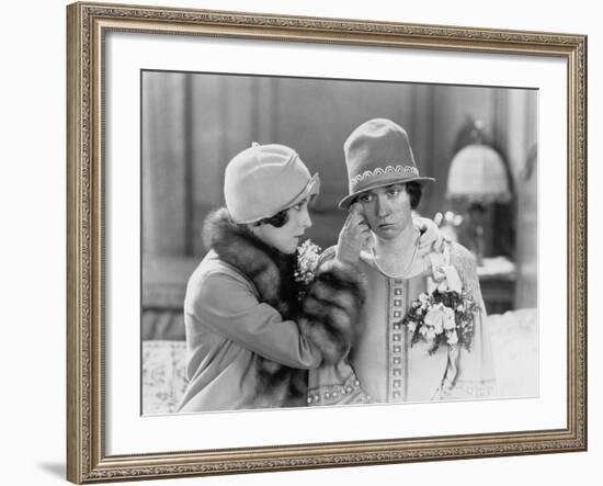 Woman Wiping Friends Tears-null-Framed Photo