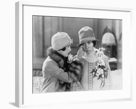 Woman Wiping Friends Tears-null-Framed Photo
