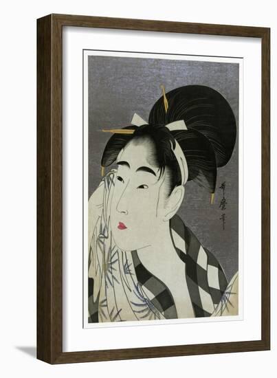 Woman Wiping Sweat, 1798-Kitagawa Utamaro-Framed Giclee Print