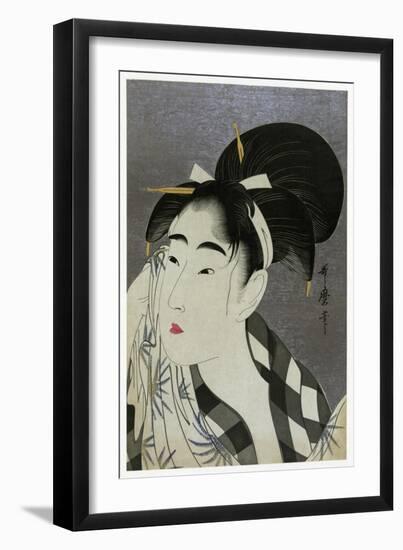 Woman Wiping Sweat, 1798-Kitagawa Utamaro-Framed Giclee Print