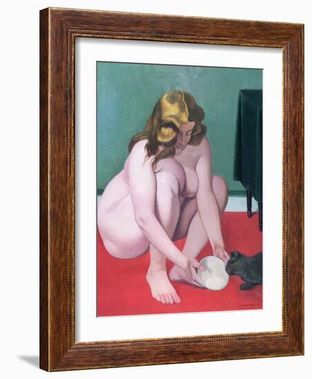 Woman with a Cat, 1919-Felix Edouard Vallotton-Framed Giclee Print