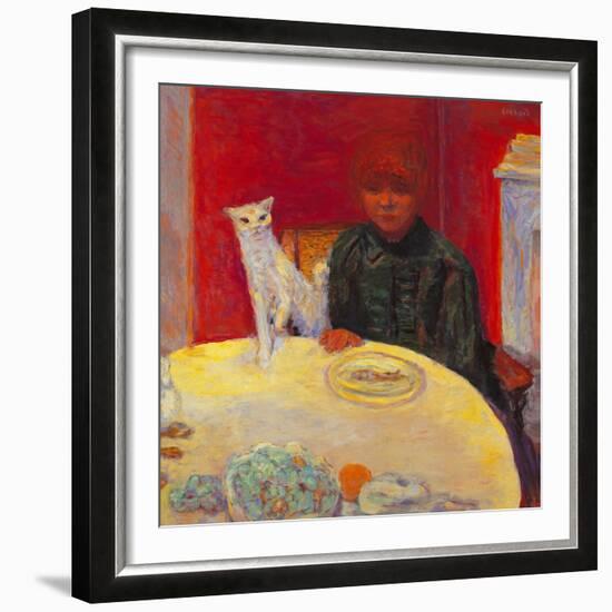 Woman with a Cat-Pierre Bonnard-Framed Giclee Print