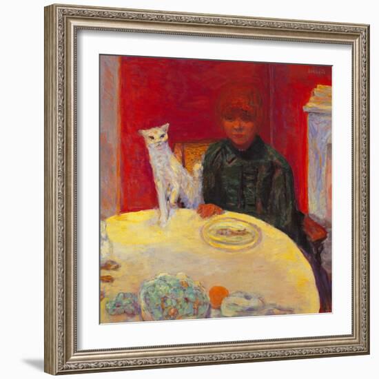 Woman with a Cat-Pierre Bonnard-Framed Giclee Print