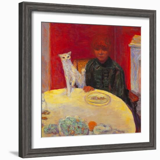 Woman with a Cat-Pierre Bonnard-Framed Giclee Print