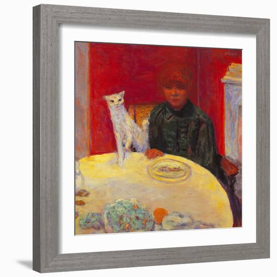 Woman with a Cat-Pierre Bonnard-Framed Giclee Print