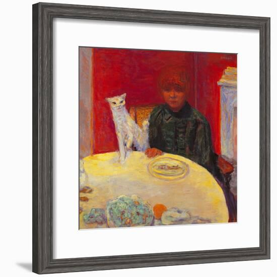 Woman with a Cat-Pierre Bonnard-Framed Giclee Print