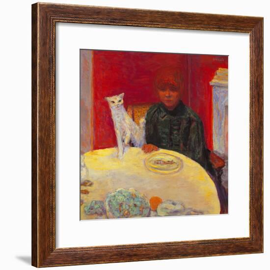 Woman with a Cat-Pierre Bonnard-Framed Giclee Print