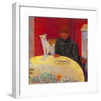 Woman with a Cat-Pierre Bonnard-Framed Giclee Print