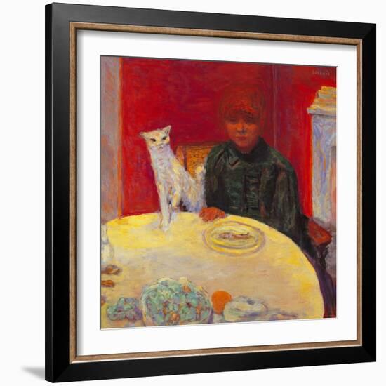 Woman with a Cat-Pierre Bonnard-Framed Giclee Print