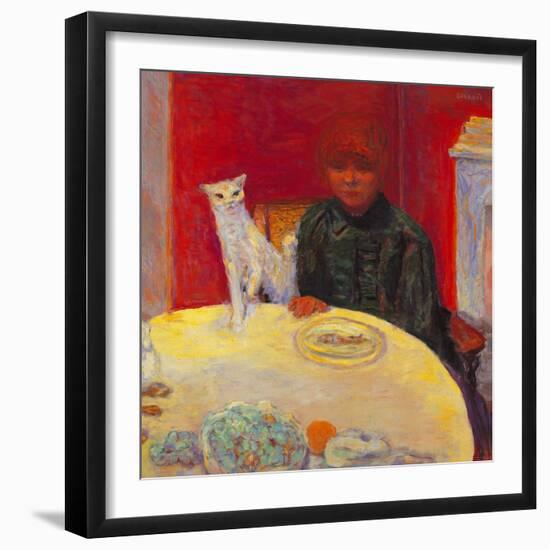 Woman with a Cat-Pierre Bonnard-Framed Giclee Print