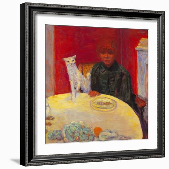 Woman with a Cat-Pierre Bonnard-Framed Giclee Print