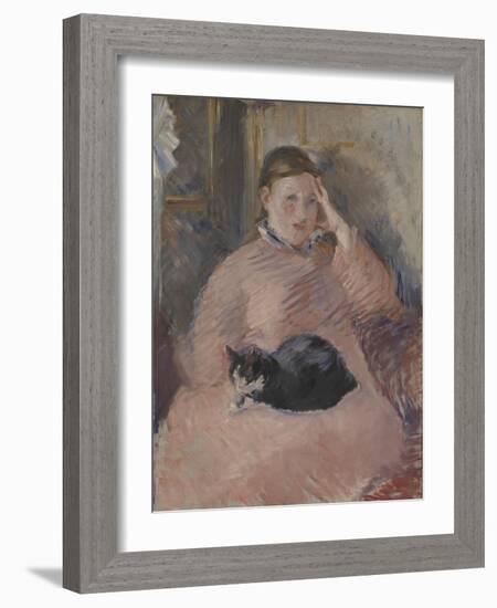 Woman with a Cat-Edouard Manet-Framed Giclee Print