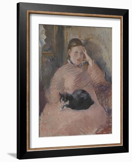 Woman with a Cat-Edouard Manet-Framed Giclee Print