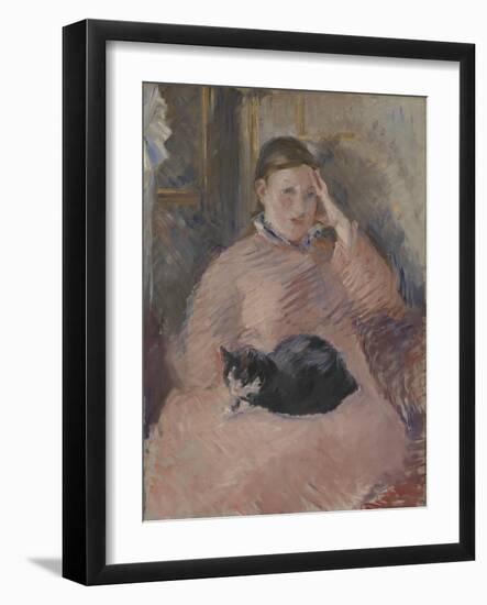 Woman with a Cat-Edouard Manet-Framed Giclee Print