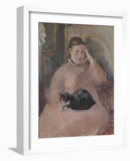 Woman with a Cat-Edouard Manet-Framed Giclee Print