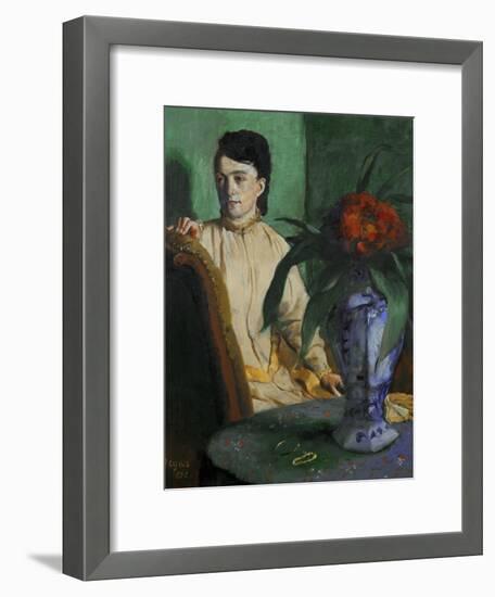 Woman with a Chinese Vase, 1872-Edgar Degas-Framed Giclee Print