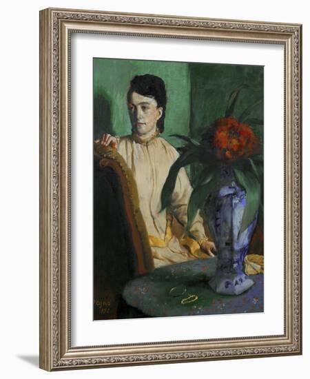 Woman with a Chinese Vase, 1872-Edgar Degas-Framed Giclee Print