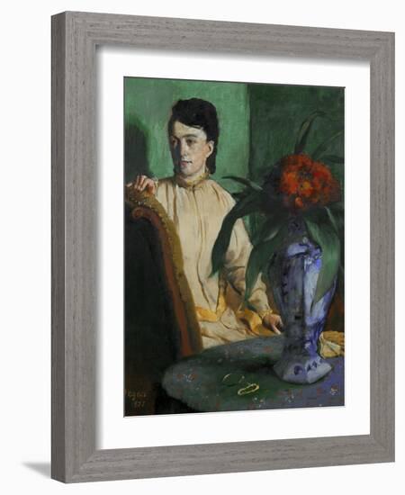 Woman with a Chinese Vase, 1872-Edgar Degas-Framed Giclee Print