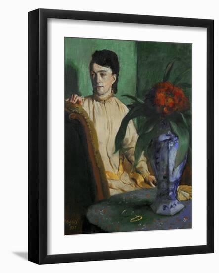 Woman with a Chinese Vase, 1872-Edgar Degas-Framed Giclee Print