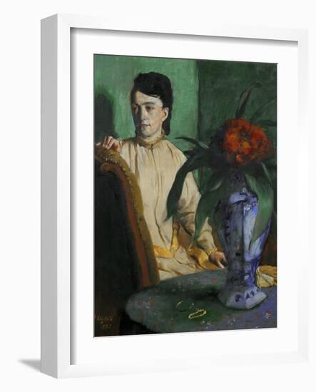 Woman with a Chinese Vase, 1872-Edgar Degas-Framed Giclee Print