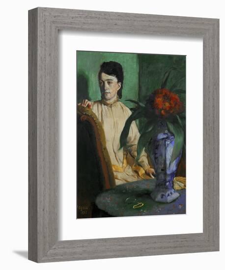 Woman with a Chinese Vase, 1872-Edgar Degas-Framed Giclee Print