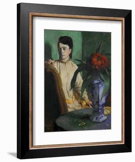 Woman with a Chinese Vase, 1872-Edgar Degas-Framed Giclee Print