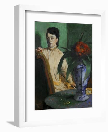 Woman with a Chinese Vase, 1872-Edgar Degas-Framed Giclee Print