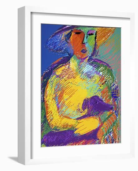 Woman with a Dog-Diana Ong-Framed Giclee Print